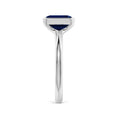 Semi Bezel Emerald-Cut Lab-Grown Blue Sapphire Solitaire Engagement Ring