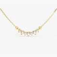 Load image into Gallery viewer, Seven-Stone Curved Diamond Bar Necklace in Solid Gold