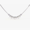 Load image into Gallery viewer, Seven-Stone Curved Moissanite Bar Necklace in Sterling Silver