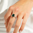 Load image into Gallery viewer, Silver_Lab_Grown_Emerald_Engagement_Ring_With_Hidden_Halo_5