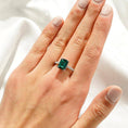 Load image into Gallery viewer, Silver_Lab_Grown_Emerald_Engagement_Ring_With_Hidden_Halo_6