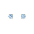 Solitaire Round Aquamarine Stud Earrings
