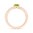 Solitaire Round Peridot with Moissanite Accents Promise Ring