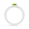 Solitaire Round Peridot with Moissanite Accents Promise Ring