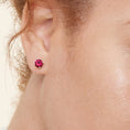 Solitaire Lab-Created Ruby Stud Earrings