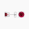 Load image into Gallery viewer, Solitaire Ruby Stud Earrings