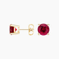 Load image into Gallery viewer, Solitaire Ruby Stud Earrings