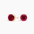 Load image into Gallery viewer, Solitaire Ruby Stud Earrings