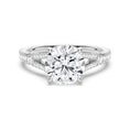 Round Cut Split-Shank Moissanite Engagement Ring