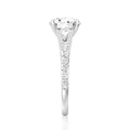 Round Cut Split-Shank Moissanite Engagement Ring