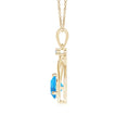 Swiss Blue Topaz Knotted Heart with Moissanite Accent Pendant Necklace