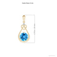 Swiss Blue Topaz Knotted Heart with Moissanite Accent Pendant Necklace