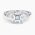 Load image into Gallery viewer, Symphony Three Stone Asscher Cut Moissanite Engagement Ring