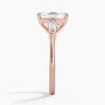 Symphony Three Stone Emerald Cut Moissanite Engagement Ring