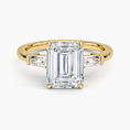 Load image into Gallery viewer, Symphony Three Stone Emerald Cut Moissanite Engagement Ring