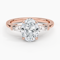 Load image into Gallery viewer, Symphony Three Stone Oval Cut Moissanite Engagement Ring