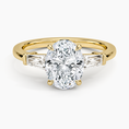Load image into Gallery viewer, Symphony Three Stone Oval Cut Moissanite Engagement Ring