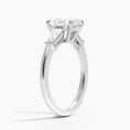 Load image into Gallery viewer, Symphony Three Stone Oval Cut Moissanite Engagement Ring