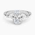 Load image into Gallery viewer, Symphony Three Stone Oval Cut Moissanite Engagement Ring