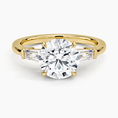 Load image into Gallery viewer, Symphony Three Stone Round Cut Moissanite Engagement Ring