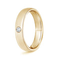 Comfort Fit Flush Round Moissanite Men’s Wedding Band-5 mm