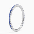 Three-Quarter Coverage Blue Sapphire Wedding Band - 1.4 mm
