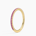 Three-Quarter Coverage Rouge Pink Sapphire Wedding Band - 1.4 mm