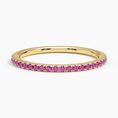 Three-Quarter Coverage Rouge Pink Sapphire Wedding Band - 1.4 mm