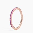 Three-Quarter Coverage Rouge Pink Sapphire Wedding Band - 1.4 mm