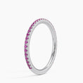 Three-Quarter Coverage Rouge Pink Sapphire Wedding Band - 1.4 mm