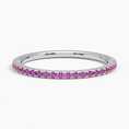 Three-Quarter Coverage Rouge Pink Sapphire Wedding Band - 1.4 mm