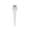 Three Stone Amethyst Twisted Band Promise Ring