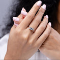 Three Stone Aquamarine Twisted Band Promise Ring