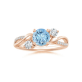 Three Stone Aquamarine Twisted Band Promise Ring