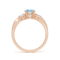 Three Stone Aquamarine Twisted Band Promise Ring
