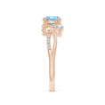 Three Stone Aquamarine Twisted Band Promise Ring