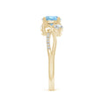 Three Stone Aquamarine Twisted Band Promise Ring