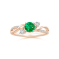 Three Stone Lab-created Emerald Twisted Band Promise Ring