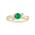 Three Stone Lab-created Emerald Twisted Band Promise Ring