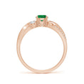 Three Stone Lab-created Emerald Twisted Band Promise Ring