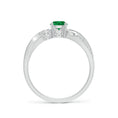 Three Stone Lab-created Emerald Twisted Band Promise Ring