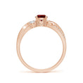 Three Stone Garnet Twisted Band Promise Ring