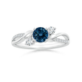 Three Stone London Blue Topaz Twisted Band Promise Ring