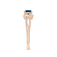 Three Stone London Blue Topaz Twisted Band Promise Ring