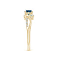 Three Stone London Blue Topaz Twisted Band Promise Ring