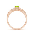 Three Stone Peridot Twisted Band Promise Ring