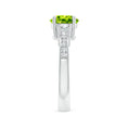Three-Stone Peridot with Moissanite Accents Engagement Ring