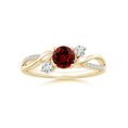 Three Stone Lab-created Ruby Twisted Band Promise Ring