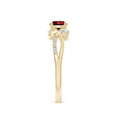 Three Stone Lab-created Ruby Twisted Band Promise Ring