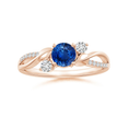 Three Stone Lab-created Sapphire Twisted Band Promise Ring